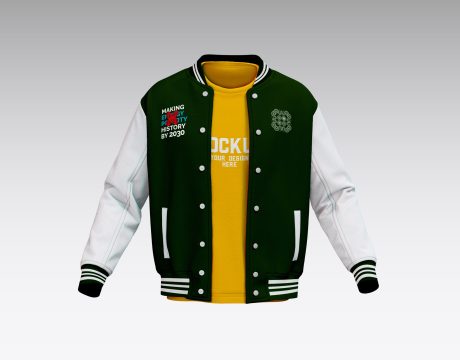 varsity bomber jacket green 2